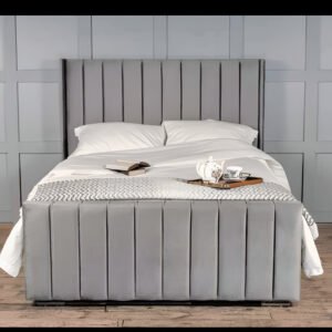 Panel Wingback Bed with Mattress