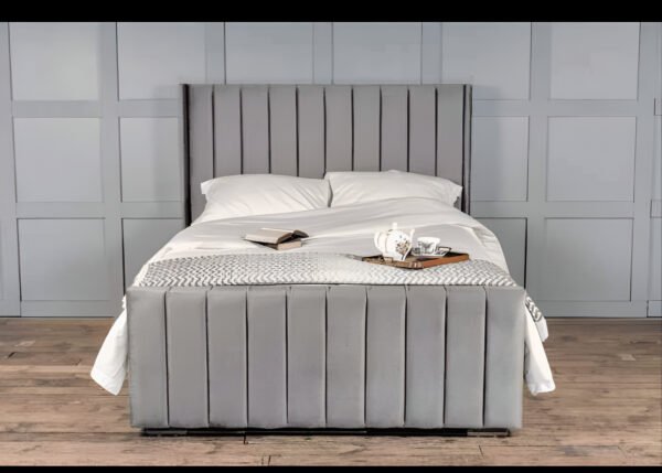 Panel Wingback Bed with Mattress