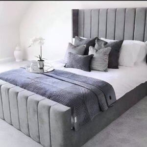 Panel Wingback Bed with Mattress