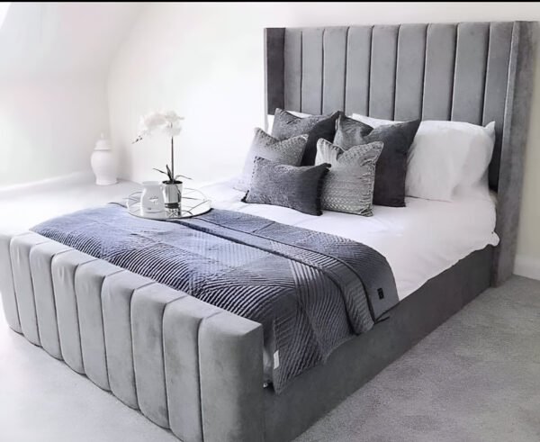 Panel Wingback Bed with Mattress