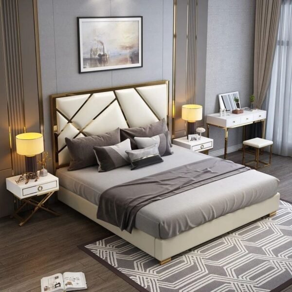 Iconic Golden Bed with Mattress